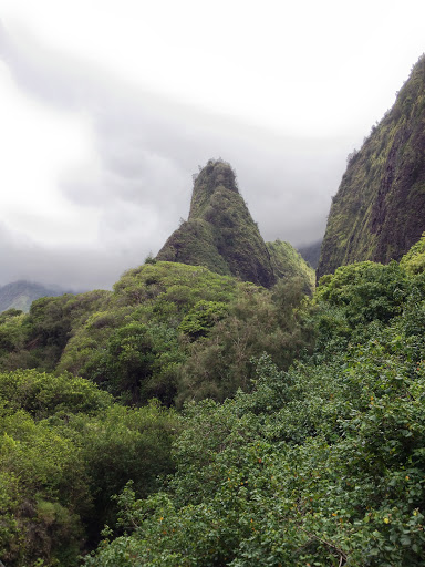 Iao Needle in the clouds.